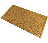 Eco-friendly Natural Bamboo Shower Mat Bath Mat, Multipurpose Bamboo Mat with Anti Slip Rubber Feet Water-Resistant Foldable for use Indoor Outdoor Bathroom Sauna Spa Block Splicing Design