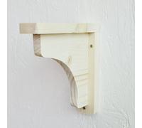 Eco Friendly Natural Pine Wooden Shelf Brackets Gallows Bracket Multiple (White Matte, 18x 20cm)