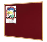 Eco-Friendly Noticeboard 60x90cm| Made from Recycled Materials | Light Oak Effect Frame, Burgundy infill| Recycles After use - for Schools, Healthcare, Hubs & venues