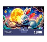 Eco-friendly Paper 1000 Piece Moonlit Bunny Art - Cognitive Development Puzzle Sleeping Bunnies for Senior Jigsaw Enthusiasts Puzzle 52x38cm/1000pcs