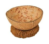 Eco-friendly Pet Feeding Bowl with a Stand, Dog/Cat/Rabbit Feeding Coconut Shell NaturalCup, Handmade Puppy, Kitten, Hamster Feeding Dispenser (1 Bowl and Stand)