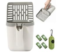 Eco-Friendly Pet Waste Bin with Biodegradable Bags - Green High-Density PE, Includes Scoop & Dispenser, Easy Clean-Up for Dogs and Cats