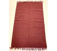 Eco friendly Plain Burgundy Red Handmade Recycled Cotton Rich Durrie Rug (XL 180x245cm - (6'x8'))