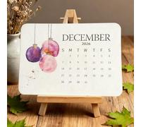 Eco-friendly Plantable Love Seed Calendar 2026, Seed Paper Desk Calendar 2026, 12 Months Desk Planning Calendars With Stand, Decorative Organizer Scheduler For Cabinet, Entrance, Dining Room