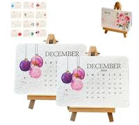 Eco-Friendly Plantable Love Seed Calendar 2026 with Stand, Plantable Seed Calendar 2026 12 Months Recycled Seeds Paper Desk Calendars For Gifting, Gardening, Green Living, Home Decor (2 PC)