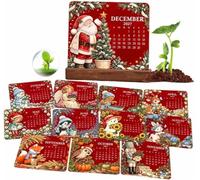 Eco-Friendly Plantable"Timeless"Seed Calendar 2027,Biodegradable Cards,1Set | 2027 Plantable Seed Paper Calendar + Stand,12-Month Wildflower Desk Planner, Christmas Winter Nature Theme, Holiday Keepsake