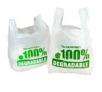 Eco Friendly Plastic Bags White Vest Carrier Bags 100% Degradable - Jumbo Size 13 x 19 x 23" Sterling Bargains (500)