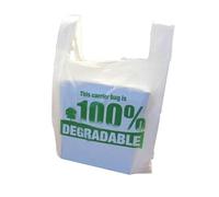 Eco Friendly Plastic Bags White Vest Carrier Bags 100% Degradable - Jumbo Size 13 x 19 x 23" Sterling Bargains (300)