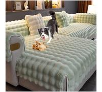 Eco-Friendly Plush Sofa Cover, Thickened Slipcover for L-Shaped Sofas, Pet Scratch Resistant, Universal Fit for 1-4 Seaters, Green (30x50cm) - Couch Protector