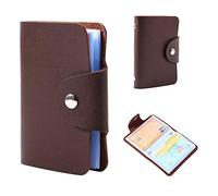 Eco-Friendly PU Leather Credit Card Wallet with Laceration Resistant Slots for Men and Women Perfect for On-the-Go Storage (Brown)
