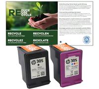 Eco-friendly recycled bag for recycling reprocessing HP printer cartridges 305 305 XL printer models Deskjet 2710 2720 2752 2755 4100 4120