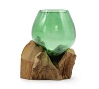 Eco-Friendly Recycled Bottle Small Bowl On Wooden Base