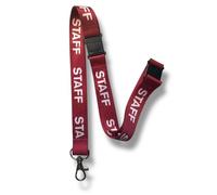 Eco Friendly RPET Staff Printed Lanyard with 3-Point Safety Breakaway (5, Maroon)