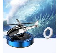 Eco Friendly Solar Panel Car Diffuser with Rotating Helicopter Ornament Style for Air Purification and Continuous Fragrance Diffusion (Blue - Profound)