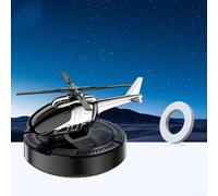 Eco Friendly Solar Panel Car Diffuser with Rotating Helicopter Ornament Style for Air Purification and Continuous Fragrance Diffusion (Black - Cologne)