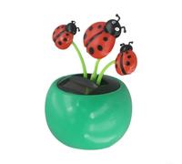 Eco Friendly Solar Powered Dancing Flower, for battery Free Swinging Bee and Butterfly Ornament for Home Car Office, Sunlight Activated Moving Garden Desk Accessory(Beetles)