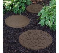 Eco Friendly Stepping Stones Garden Ornamental Path Weatherproof Recycled Rubber With Scroll Design (X2 Earth)