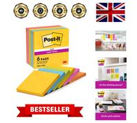 Eco-Friendly Super Sticky Notes, 76mm x 76mm - 6 Pads for Creative Organization