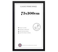 Eco-Friendly Thin Profile Poster Frame 75x100cm | MDF with Shatter-Proof Front 100 x 75 cm Portrait/Landscape Orientation-Black