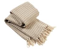 Eco Friendly Throws Extra Large Bedspread (228 x 254 cm), Super Soft Recycled Cotton Throw Blanket Comfortable Perfect For Settees 3 Seater Sofa Bed Couch (Marrakesh Natural)