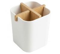 Eco-Friendly Toothbrush Holders made from Bamboo and Bamboo Fibres - Natural Toothbrush Holder - Bendroom and Kitchen Personal Holder - White