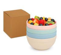 Eco-Friendly Unbreakable Bowl Set of 4, Lightweight Cereal, Pasta & Fruit Bowls, Microwave & Dishwasher Safe, Durable for Salad, Ramen, Noodles & Outdoor Use