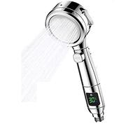 Eco-Friendly Water Saving R Shower Head - 4 Spray M & Digital Temperature Display - Sk Silver Design for Modern Bathrooms