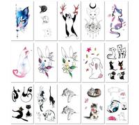 Eco-Friendly Waterproof Temporary Tattoo Stickers Of Cats, Dogs, Foxes, And Rabbits. 105×60mm A160