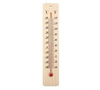 Eco Friendly Wood Thermometer Featuring Accurate Clear Scale And Safe Non For Mercury Solution For Ideal For Wall Mounting In Homes Gardens Greenhouses To Track Seasonal Temperature Changes(A)