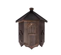 Eco-Friendly Wooden Bat House| Handcrafted Cedar Bat Shelter | Wildlife Conservation Habitat (Brown and Black, Small)