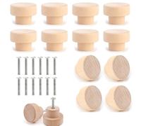Eco-Friendly Wooden Drawer Knobs - 12 Pcs Set of Natural Wood Cabinet Pulls and Handles for Dressers, Cabinets, and Furniture - Sustainable, Durable, and Easy to Install