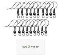 Eco-Fused 18mm Earring Hooks - 200 pcs - Coil and Ball Style Nickel-Free Ear Wires - Dark Gray - Hypo-Allergenic Plated Steel - Great for Jewelry Making, DIY Earrings