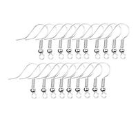Eco-Fused 18mm Earring Hooks - 200 pcs - Coil and Ball Style Nickel-Free Ear Wires - Silver-Plated Steel- Great For DIY Earrings (Silver Color, 18mm Earring Hooks - 200 pcs)