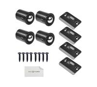 Eco-Fused Adjustable Door Ball Catch - Black Ball Bearing Hardware with Spring - Compatible with Most Doors - Closets, Kitchen, French Door, Cabinets