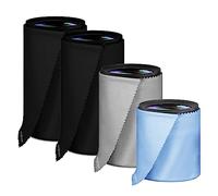 ECO-FUSED Camera Lens Pouches - Microfiber Lens Cloth Bag - 4 Pack - Soft Camera Wraps for Multi-Sized Lenses and Accessories - Camera Bag Inserts - Home Travel Photography (Black/Gray/Blue)