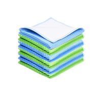 ECO-FUSED Double Sided Cleaning Cloths - 6 Pack - 8 x 8 inch - Fishscale and Suede Cleaning Cloths for Stainless Steel, Windows, Mirrors, Smartphones, LCD, Screens, Camera Lenses