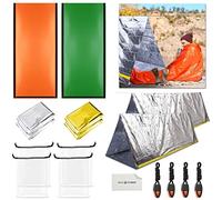 ECO-FUSED Emergency Sleeping Bags, Blankets, Tents, and Survival Whistles - Weather Resistant Thermal Outdoor Survival Supplies Essentials - Suitable for All Ages