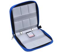 Eco-Fused Memory Card Case - Fits up to 44x SD, SDHC, Micro SD, Mini SD and 4X CF - Holder with 44 Slots (8 Pages) - for Storage and Travel - Microfiber Cleaning Cloth and Labels Included