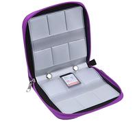 Eco-Fused Memory Card Case - Fits up to 44x SD, SDHC, Micro SD, Mini SD and 4X CF - Holder with 44 Slots (8 Pages) - for Storage and Travel - Microfiber Cleaning Cloth and Labels Included