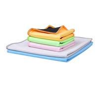ECO-FUSED Microfiber Cleaning Cloths Double-Sided - 5 Pack - 6.6 x 6.2 and 12 x 12 inches - Microfiber and Suede for Smartphones, LCD TV, Tablets, Laptop Screens, Camera Lenses, Delicate Surfaces