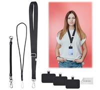 Eco-Fused Phone Straps - 3X Adjustable Neck, Wrist Strap and Stretchy Tether with Phone Pads - Universal Lanyards Holds All Smartphones with Full Coverage Cases