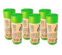 Eco Green Living 30 Litre Bin Liners, Certified Compostable, Plastic Free, Heavy Duty, Strong & Leak Proof Refuse Sacks, Medium Bin Bags for Food Waste and Kitchen, Tie Handle. 108 Bags