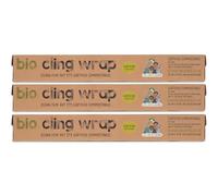 Eco Green Living Biodegradable Cling Film, Plastic Free & Compostable Heavy Duty Food Wrap, 30cm x 30m Roll - Trio Pack (3 Rolls)