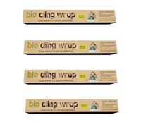Eco Green Living Cling Film 30cm, Extra Strong, Lightweight and Heavy Duty Food Wrap, Plastic Free Cling Wrap for Food Packaging and Storage 30m, 4 Rolls