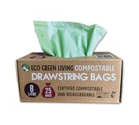 Eco Green Living Compostable Drawstring Bags - 8L - 25 Bags