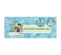 Eco Green Living Compostable Resealable Bags - 0.5L - 25 Bags