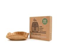 Eco Green Living Non Stick Air Fryer Liners, 100% Compostable & Biodegradable Parchment Paper Liners, Circle Shaped to Fit All Air Fryers, Non Stick, Greaseproof, Heat Resistant - Pack of 50