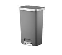 Eco Hana Trash Can In Stainless Steel Gray Color Capacity 45 L.
