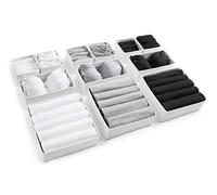Eco Home Store 12pcs White Large Drawer Organisers Divider Drawer Dividers Clothes Storage Bedroom Drawers Wardrobe Organiser Storage Organizer Clothing & Wardrobe Storage Solutions