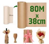 Eco Honeycomb Packing Paper Roll, Extra Wide 38cm Width X 80m Length, With 15m Natural Jute Rope - Biodegradable Paper Bubble Wrap Roll For Fragile Items, Moving & Storage